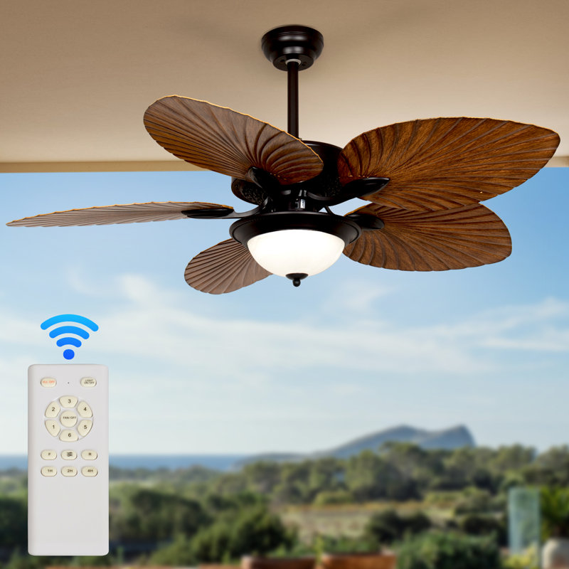 Ventilateur de plafond à 52 pales 52 po avec télécommande et ensemble d'éclairage inclus Shambaugh, 42"