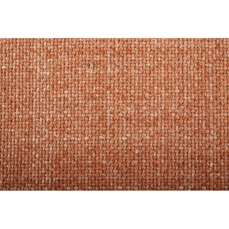 Tapis orange en polyester tissé à la main Rectangle Fleurette, Rectangle 2 pi x 3 pi