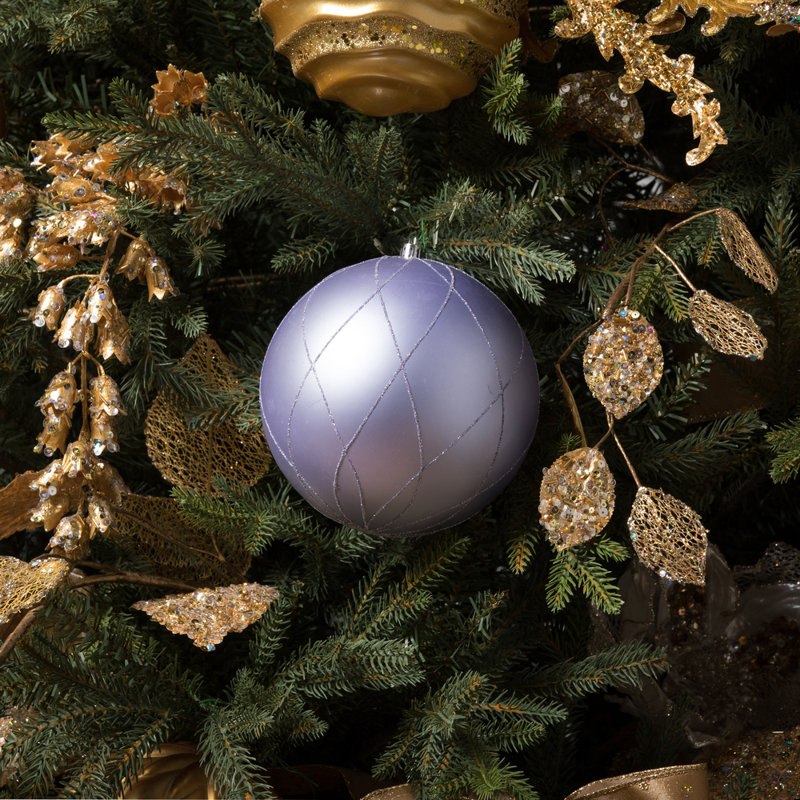 Vickerman Matte And Glitter Swirl Ball Ornament 6'' Geometric Ball Ornament
