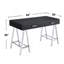 Bureau d'écriture 2 tiroirs avec base en métal noir brillant et chrome