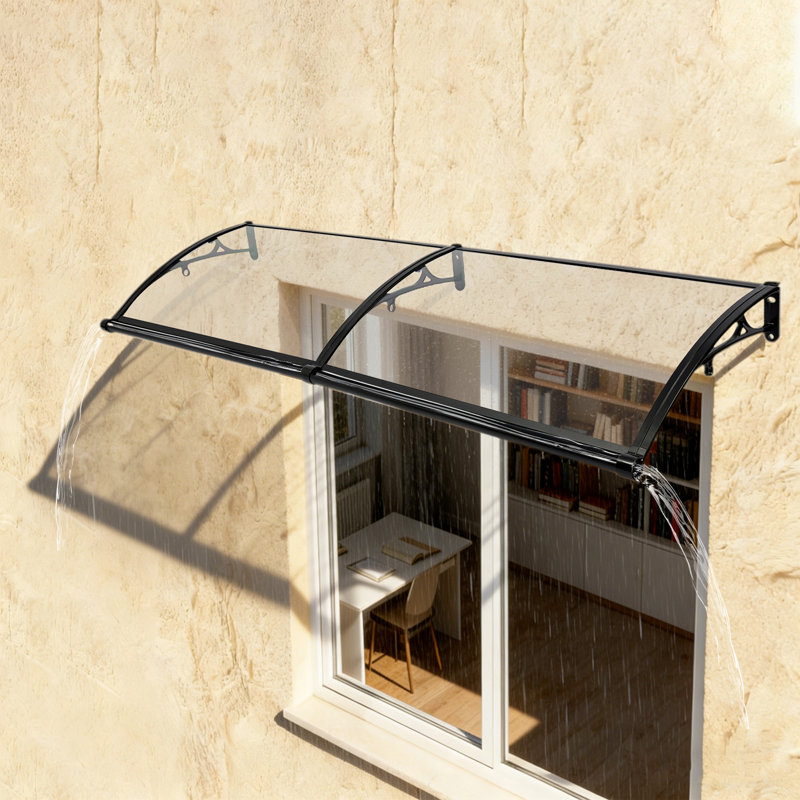DENFER Polycarbonate Cover Retractable Door / Window Awning, Clear