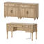 Ensemble de bureau 2 pièces, bureau double 56 po et ensemble de 2 armoires, chêne