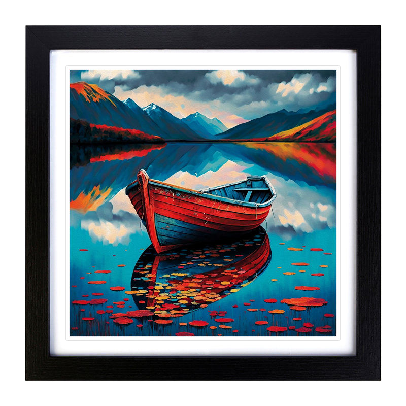 Single Picture Frame Print on Wood, Black