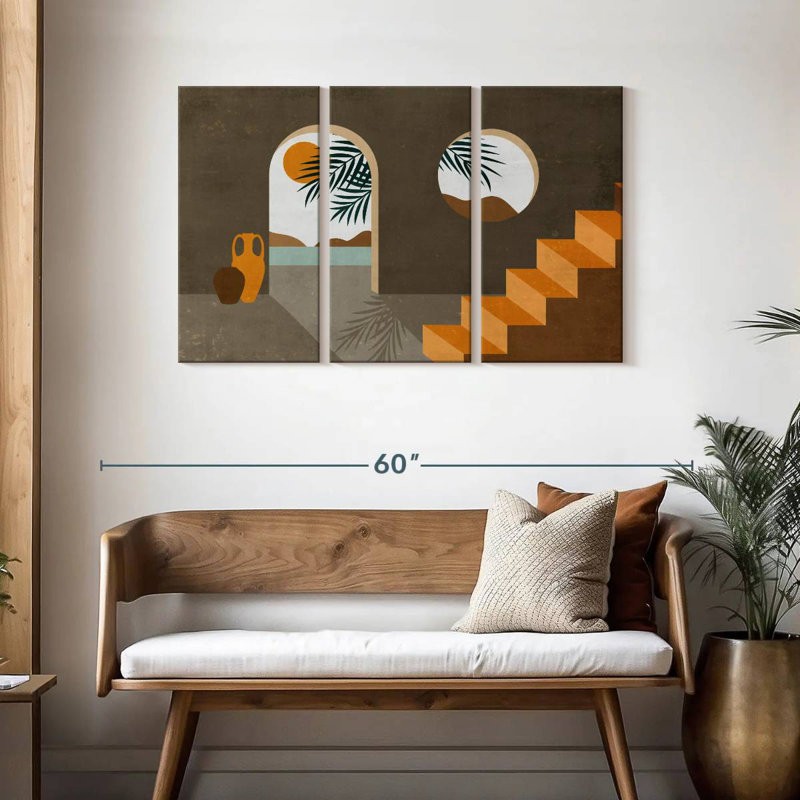 Lilie Midcentury Interior Abstract, 28" H x 45" W