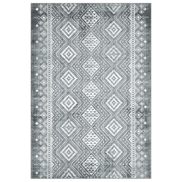 Moroccan Vintage Washable Area Rugs for Bedroom Hallway Runner Rug Soft Floor Mat for Living Room Non Slip Throw Rugs with Rubber Backing for Soft Rugs for Kitchen Dining Room Indoor Stain Resistant Carpet Apartment Decor