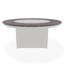 54" Round Rustic Polymer Fire Table with Propane Shelf-1243418480