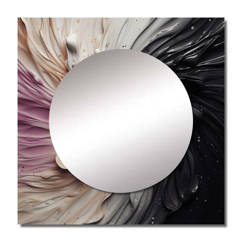 Laleah - Grand miroir carré abstrait pour décoration murale, 29 po x 29 po