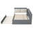 Wood Full Size Platform Bed with Trundle, Storage Headboard & Shelves, Platform Bed Frame, Gray-1264008798