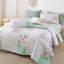 Ensemble de courtepointe 2 pièces à motif floral, literie de courtepointe à imprimé vibrant avec une taie d'oreiller-116926241-116926245