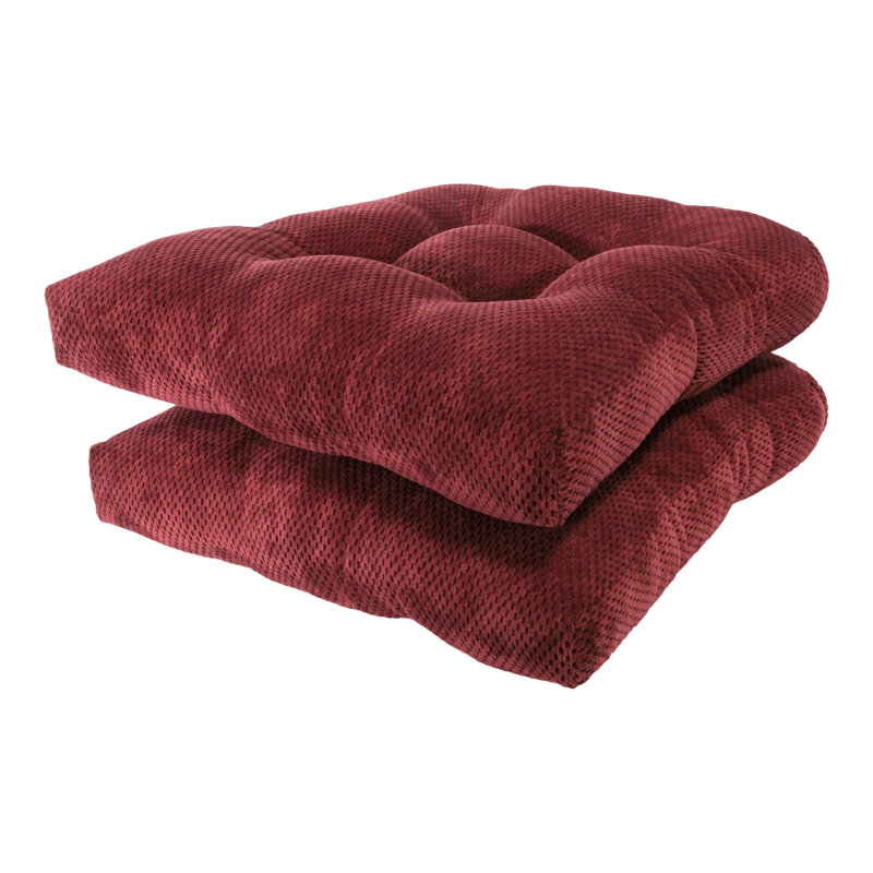 Delano Outdoor 4'' Dining Chair Chair Pad, Burgundy