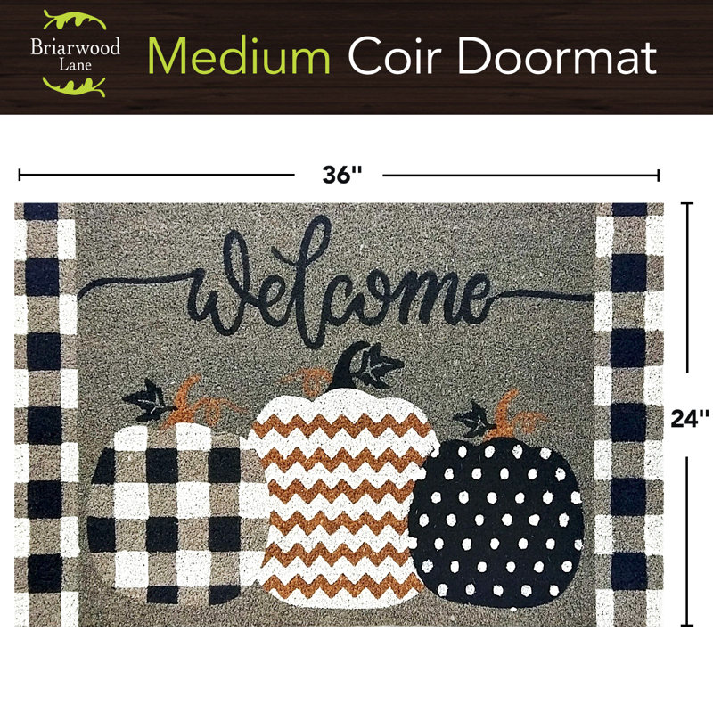 Paillasson à motif citrouille moyen, L 24 po x L 36 po