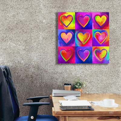 «Pop Art Heart 2» par Howie Green, art mural sur toile