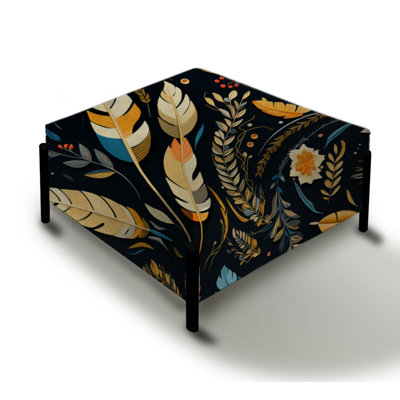 Bohemian Rhapsody Boho Pattern - Boho Large Square Ottoman