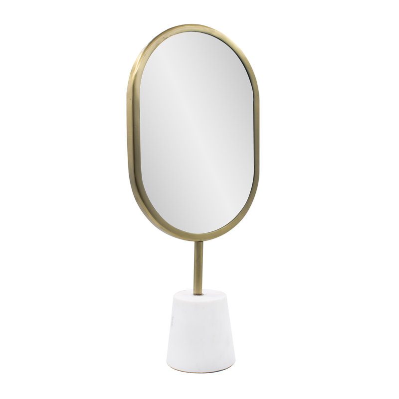Wirksworth Metal Table Mirror, 17" x 10.5", Oval