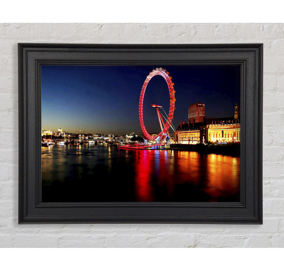 London Eye Red Reflections Gerahmter Druck