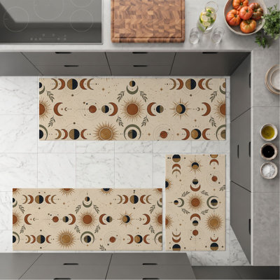 Tapis de cuisine lavables antidérapants à motif céleste