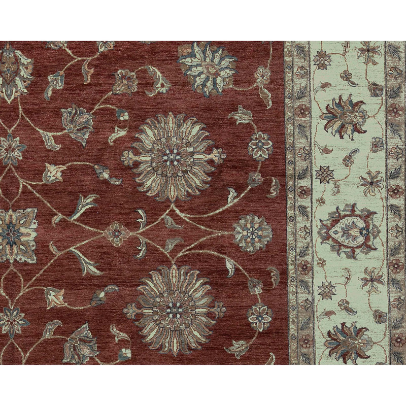 Tapis rouille et doré de haute qualité noué à la main
