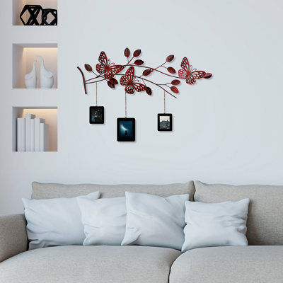 Accessoire mural décoratif en métal fait à la main, 12,6 po x 35,4 po | 100% métal, épaisseur: 0,06 pouce | Conception unique peinte à la main, parfaite pour la décoration intérieure | Décoration murale polyvalente avec des variations de couleurs