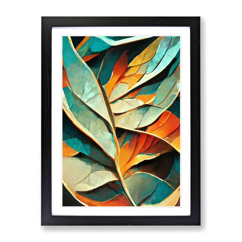 Leaf - Framed Print, Black, 64cm H x 46cm W x 2cm D