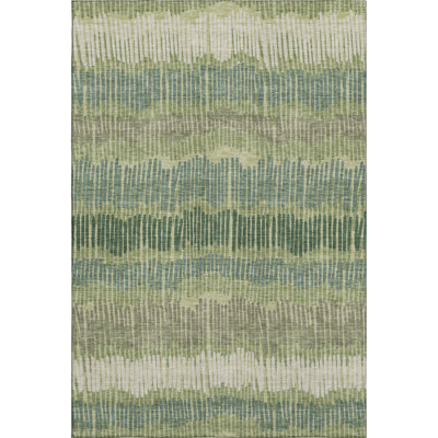 Premium Machine Washable Prisco Green Rug