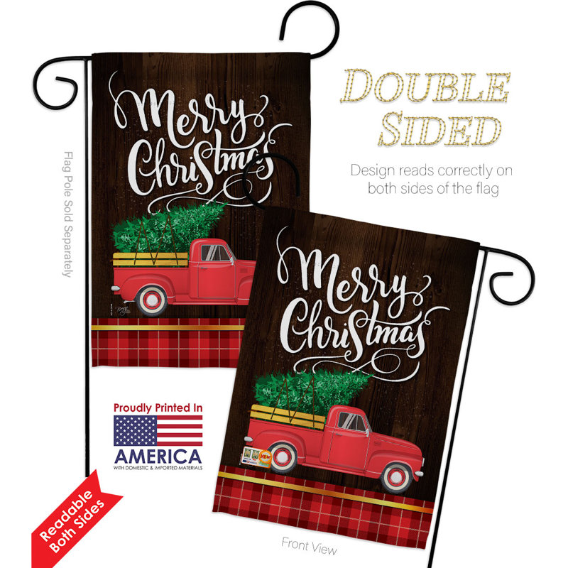 Double Sided 18.5'' H x 13'' W Polyester Christmas Garden Flag