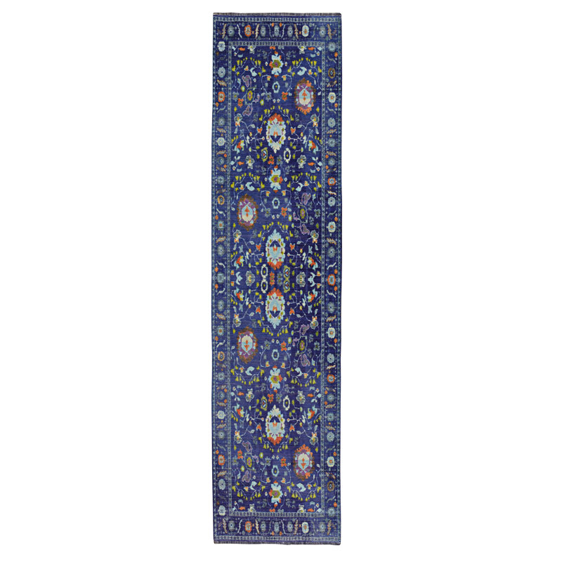 Farhaad Navy And Blue Runner Rug, Runner 2'2" x 10'