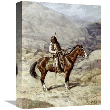 Native American Riding Horse Painting