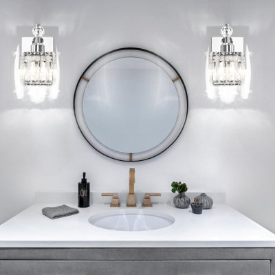 Luminaire de meuble-lavabo moderne en cristal - applique murale simple pour un éclairage de salle de bain élégant