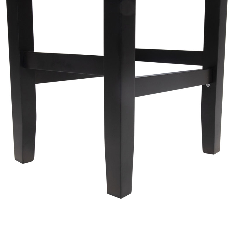 Ensemble de 2 tabourets de comptoir en cuir 26 po, 2 pièces, Noir