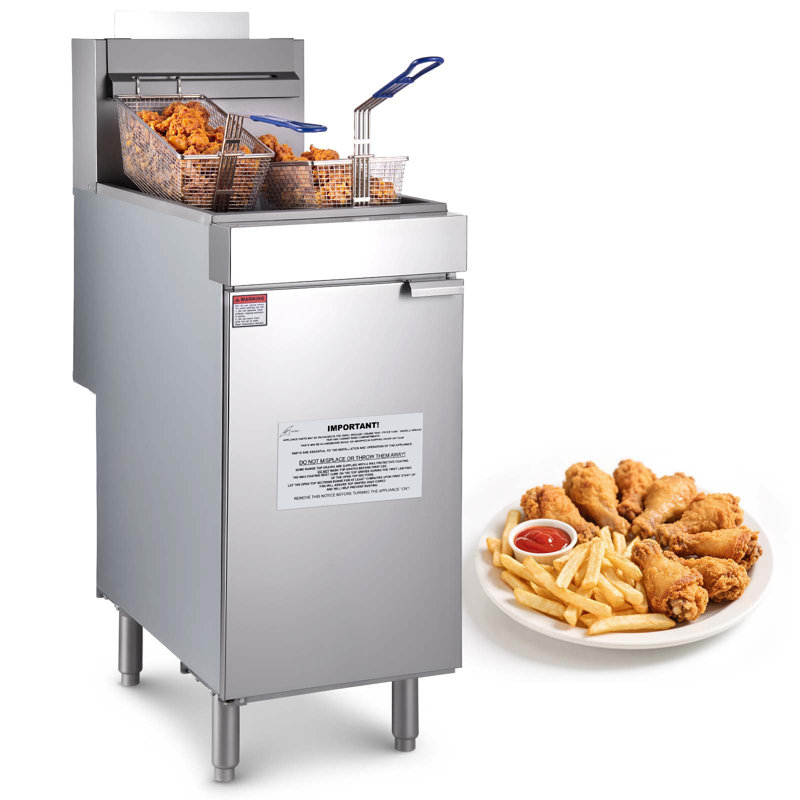 Friteuse commerciale autoportante à 3 brûleurs 90 000 BTU
