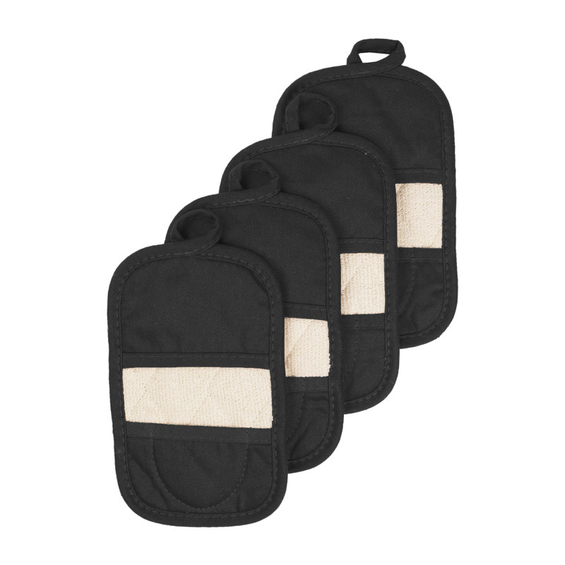 RITZ Cotton Potholder Set, Black