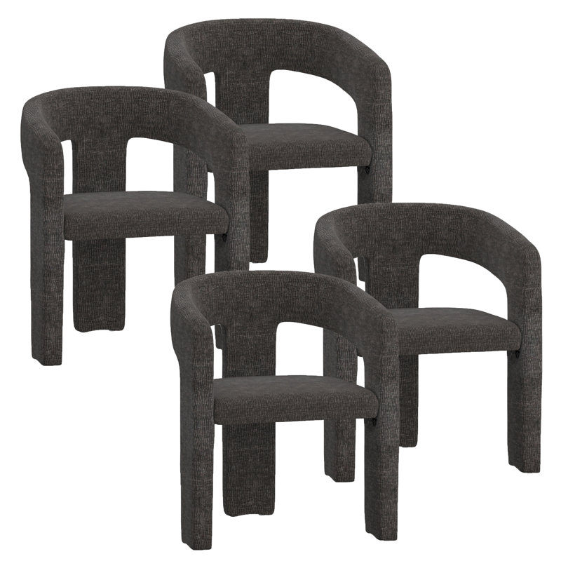 Modern Fabric Dining Chair, Set of 4, Gray