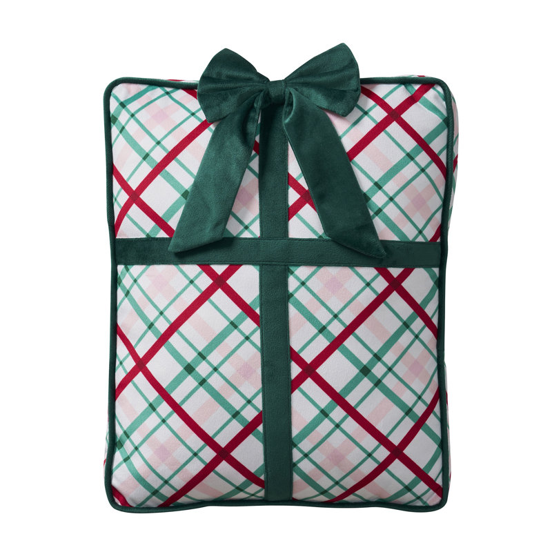 Hallmark 12.5" X 16" Gift Shaped Holiday Decorative Pillow