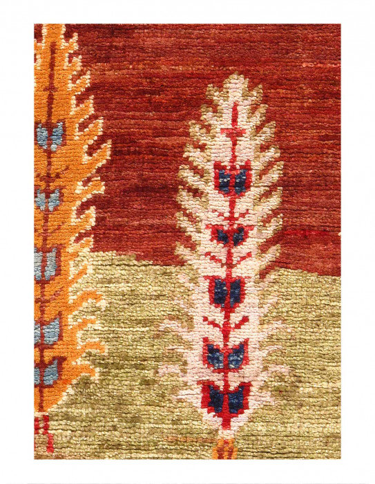 Tapis en laine d'agneau unique 3 pi 4 po x 5 pi 11 po Aparna