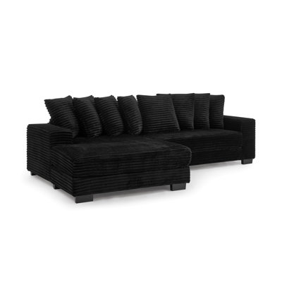 Corduroy Tufted Upholstered Sleeper Sectional Sofa, L-Shaped Modular Convertible Sofa , Can Freely Change The Position Of The Footrests (Assembly Is Required)
