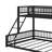 Twin XL Over Queen Floor Bunk Bed Frame With Ladder And Safety Guardrails-1437795947