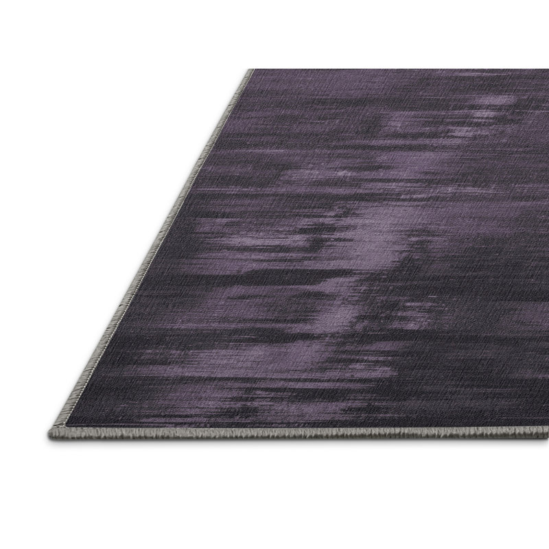 Machine Washable Abstract Purple Area Rug, Rectangle 8' x 12'