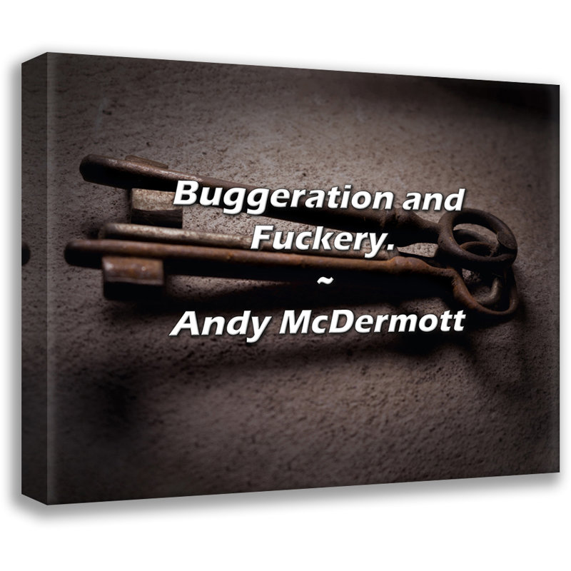 Andy McDermott Citation: Buggeration and Fuckery., H 20 po x l 24 po