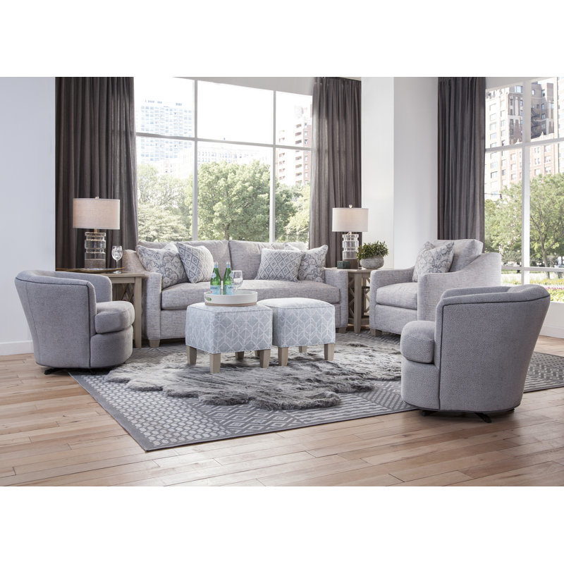 Fauteuil pivotant Ashby, Voiliers bleu sarcelle ‑ 0435-54