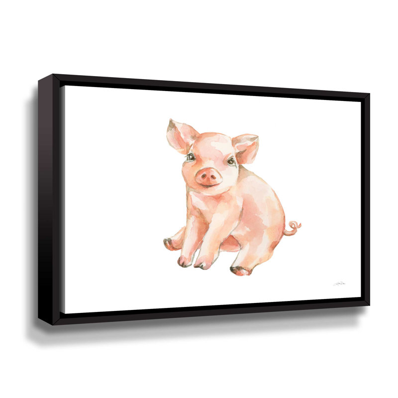 Toile tendue Sweet Piggy, Cadre noir, H 18 po x l 24 po x P 2 po