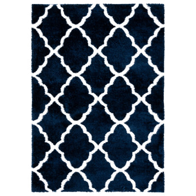 Tapis bleu / blanc Danesha