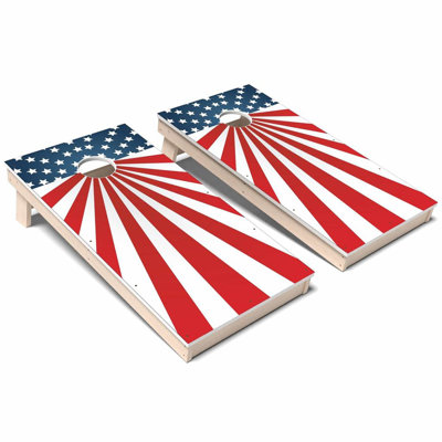 Americana Flag Pattern All-Weather Composite Cornhole Board Set