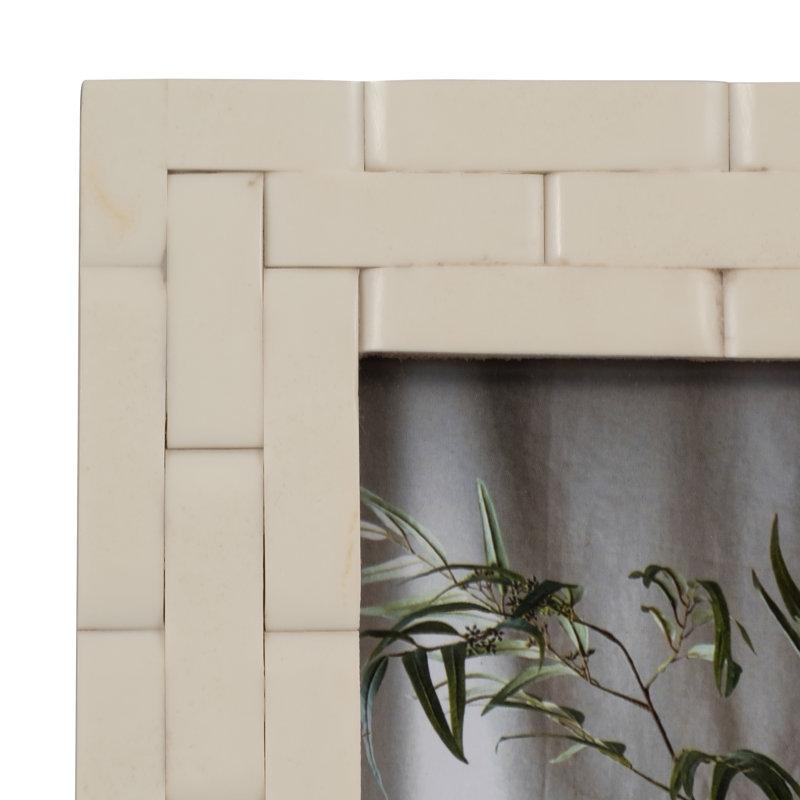 Neutral Textured Tile Resin Ivory Chain Photo Frame, 4" x 6"