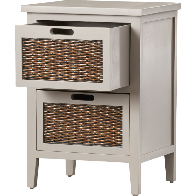 Aprille 16.9'' W Solid Wood Nightstand, Gray