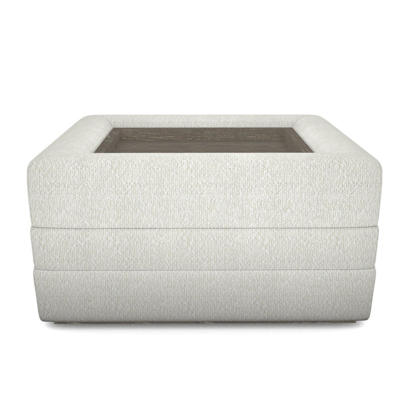 Boyden Ottoman with Wood Tray, Hampton, Kenworth Pearl
