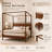 Emiyah Solid Wood Canopy Bed Frame Four Poster Bed, No Springs Required, Walnut Color-1104330803