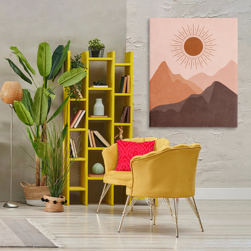 «Rust Boho Mountains», art mural sur toile par Nataly White, H 48 po x l 36 po