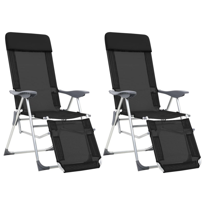 Ayvan Fabric Camping / Beach Folding Chair Folding Chair Set, Black