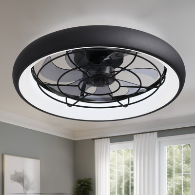 Juneann 20'' Flush Mount Ceiling Fan with LED Lights