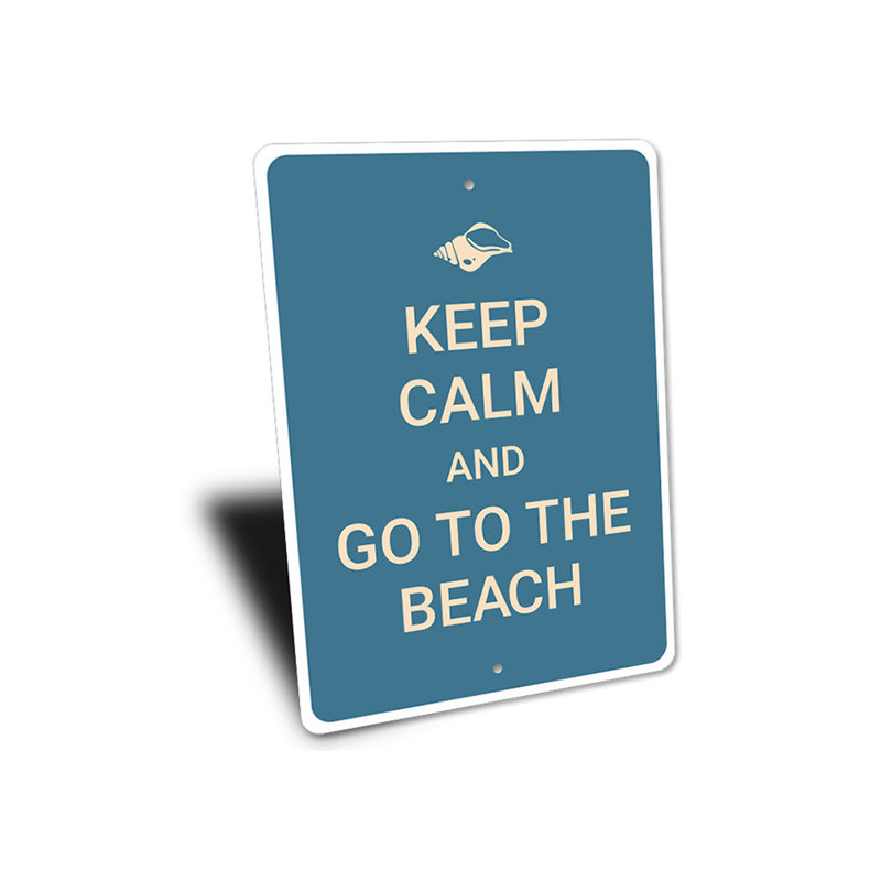 Plaque en aluminium «Keep Calm Beach», H 18 po x l 12 po x P 0,06 po